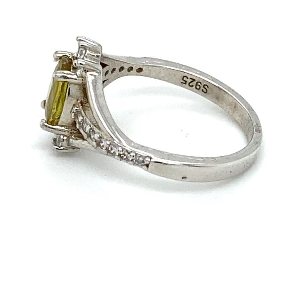 Yellow Sapphire 1.51ct Platinum Finish Silver Ring - Picture 6 of 7